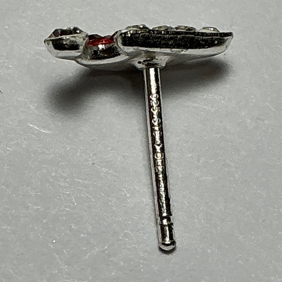 Sterling Silver Santa Hat Stud Earrings - Picture 3 of 5